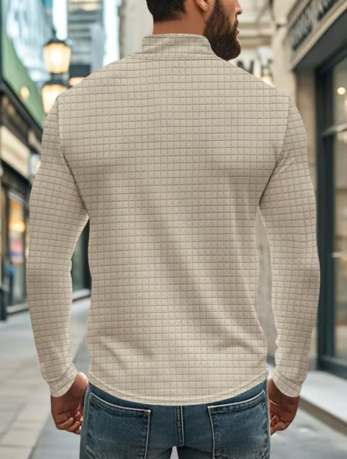 🔥 Men’s Grid Half-Zip Pullover
