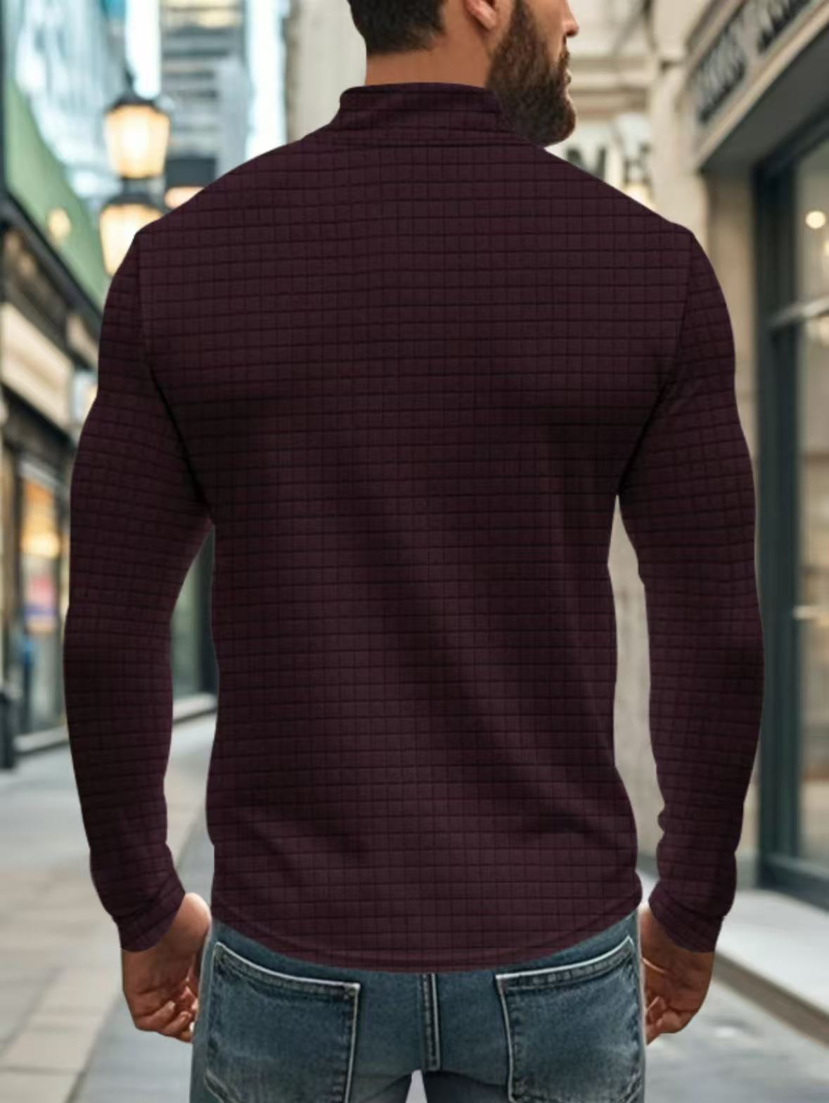 🔥 Men’s Grid Half-Zip Pullover