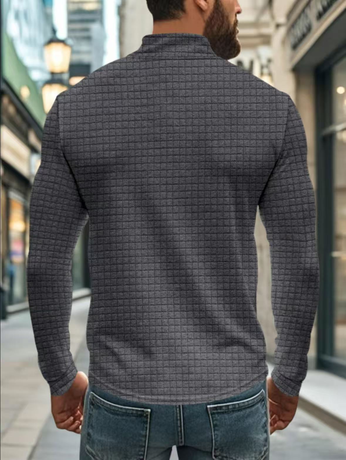 🔥 Men’s Grid Half-Zip Pullover