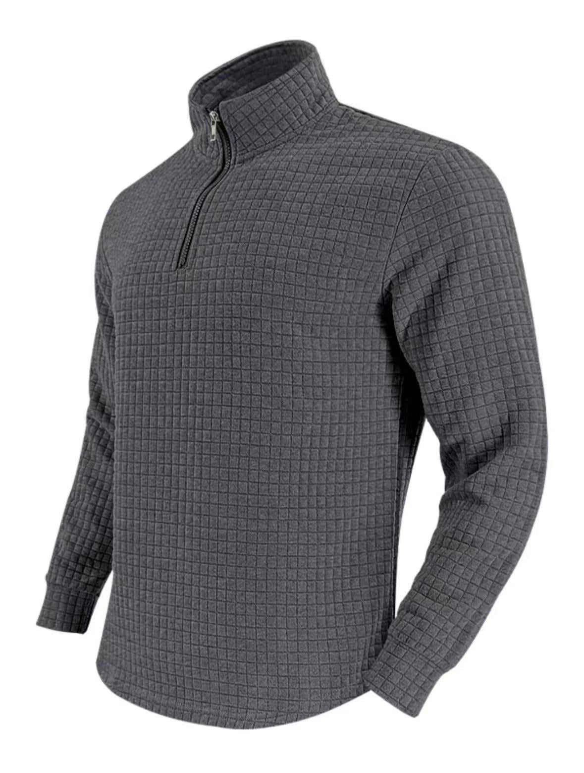 🔥 Men’s Grid Half-Zip Pullover