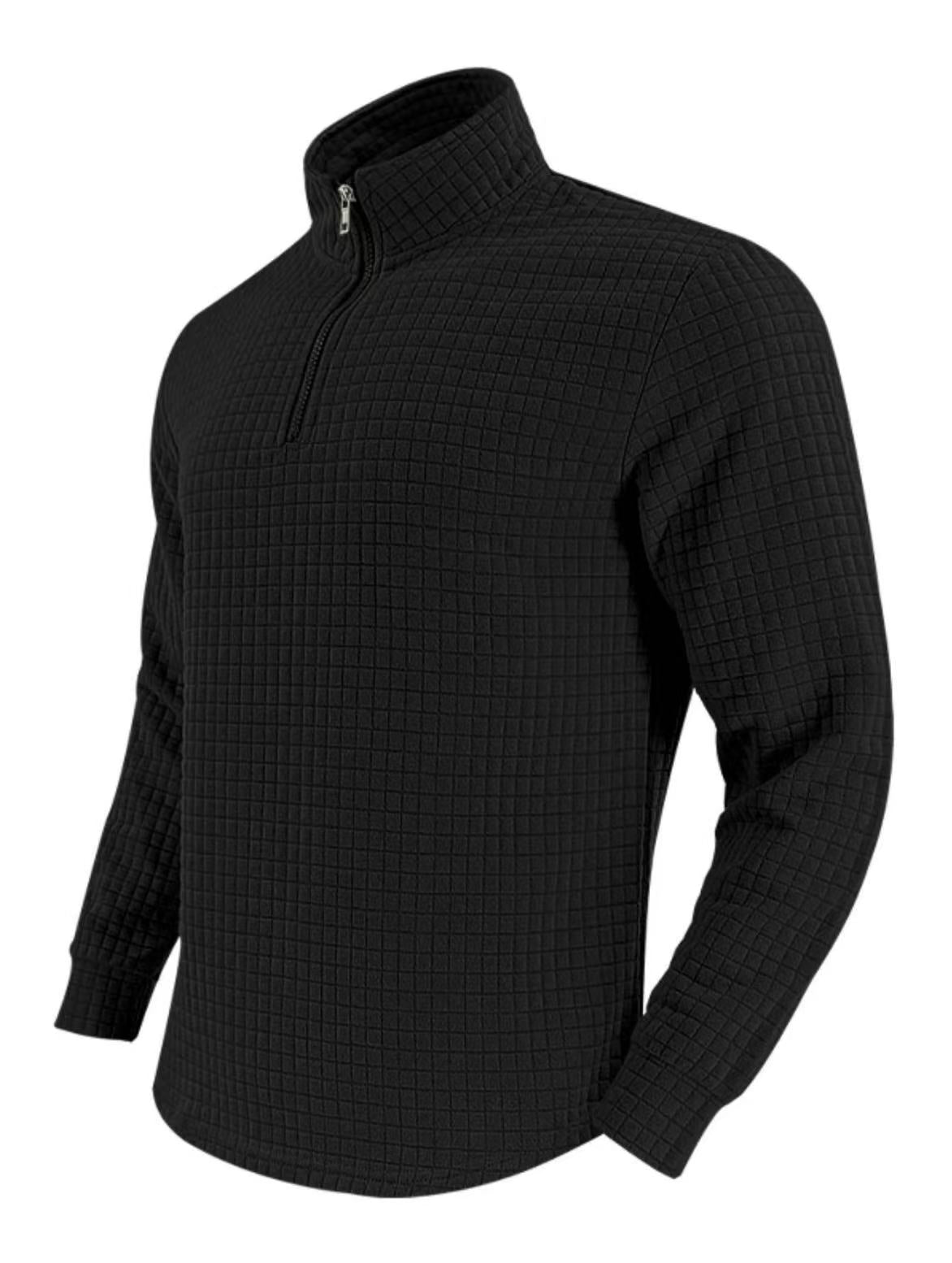 🔥 Men’s Grid Half-Zip Pullover