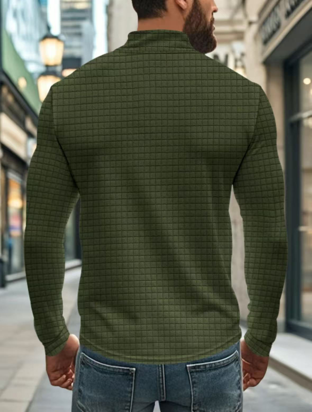 🔥 Men’s Grid Half-Zip Pullover