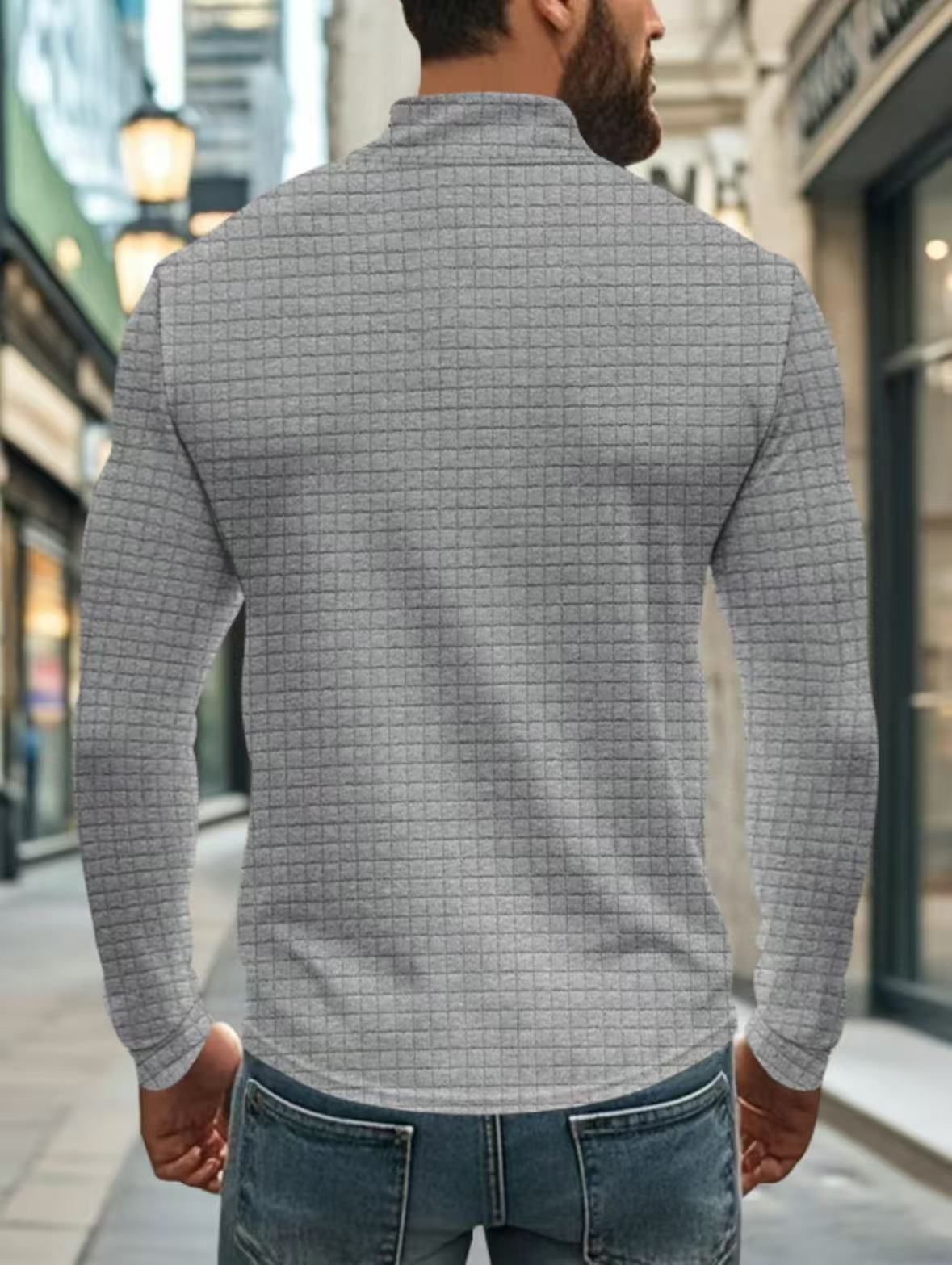 🔥 Men’s Grid Half-Zip Pullover