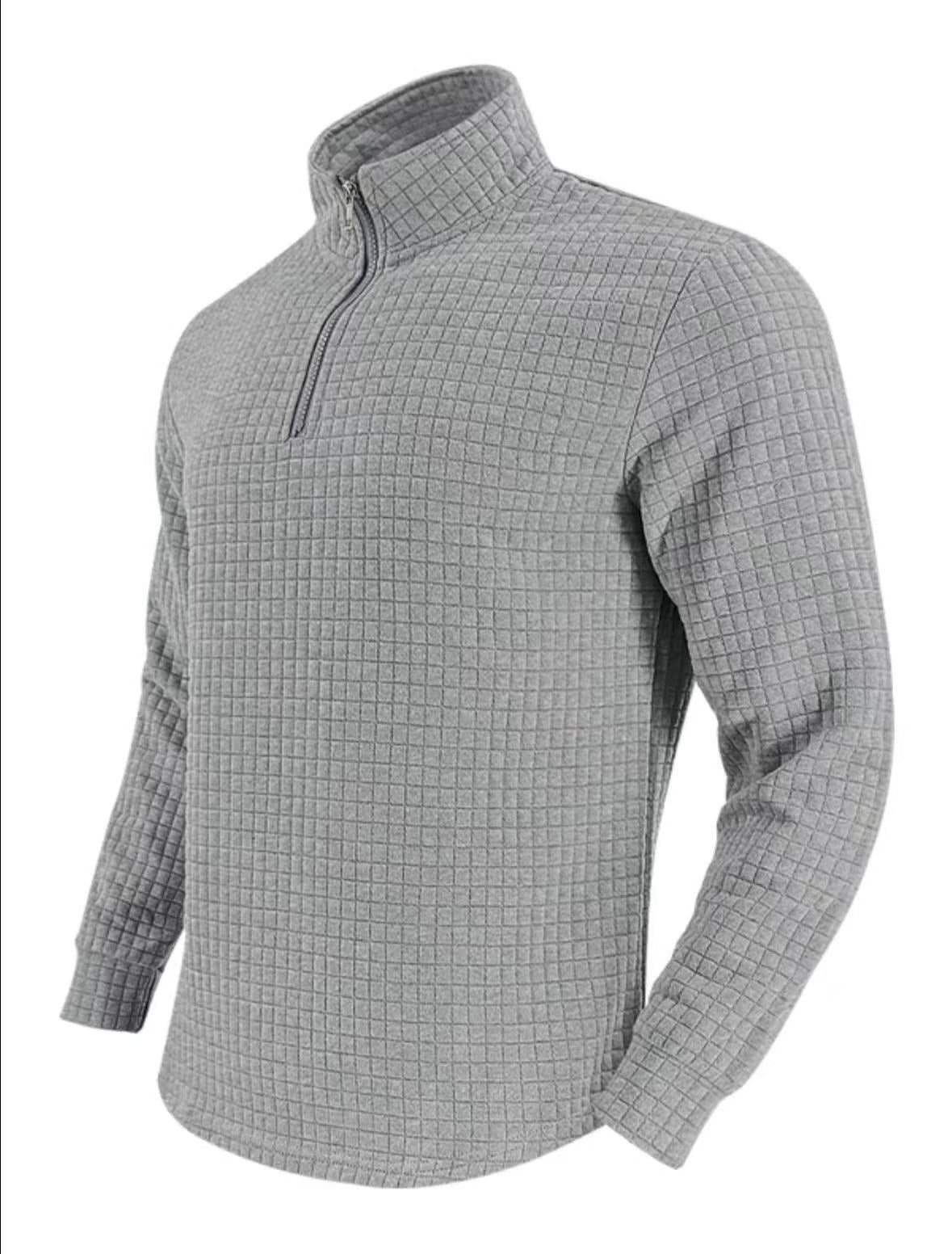 🔥 Men’s Grid Half-Zip Pullover