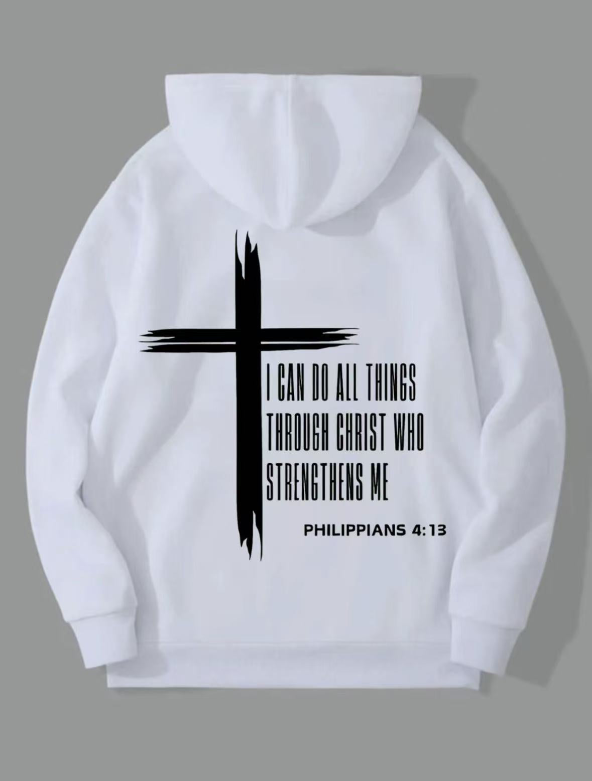 🙌 Men’s Christian Hoodie – “I Can Do All Things Through Christ”