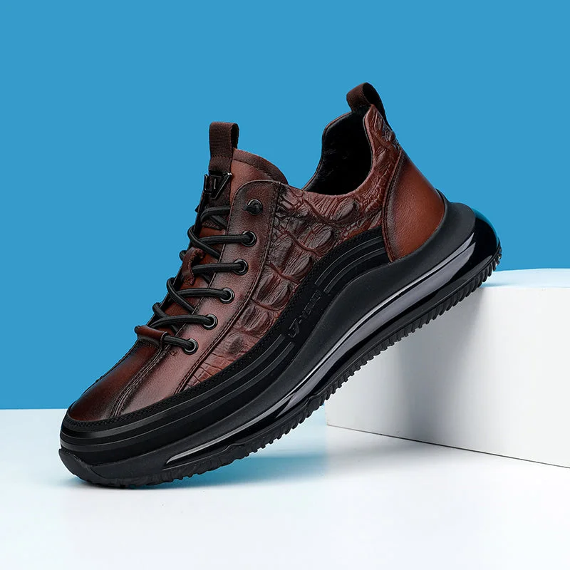 Top-Grain Leather Handmade Shoes – Air-Cushion Sole, Breathable & Lightweight for All-Day Comfort