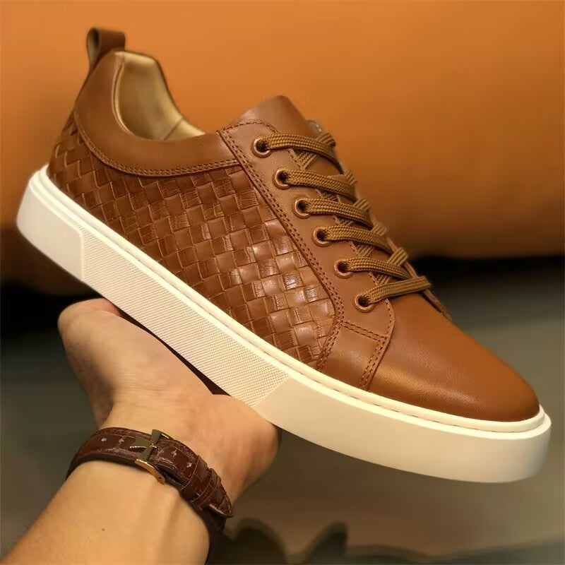 Italian Handcrafted Leather Sneakers|Luxury Meets Everyday Versatility
