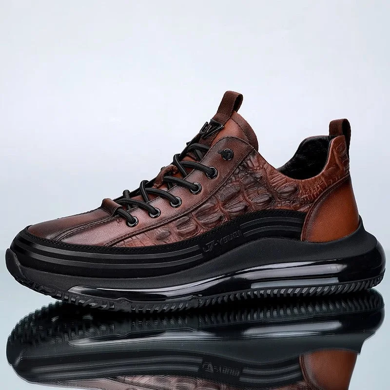Top-Grain Leather Handmade Shoes – Air-Cushion Sole, Breathable & Lightweight for All-Day Comfort