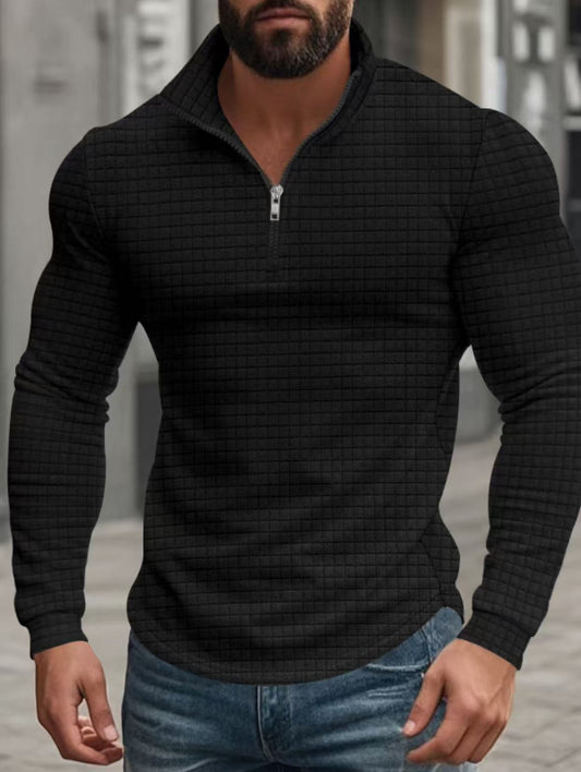 🔥 Men’s Grid Half-Zip Pullover