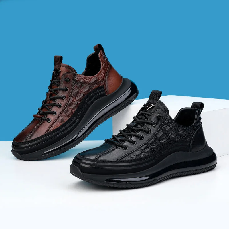 Top-Grain Leather Handmade Shoes – Air-Cushion Sole, Breathable & Lightweight for All-Day Comfort