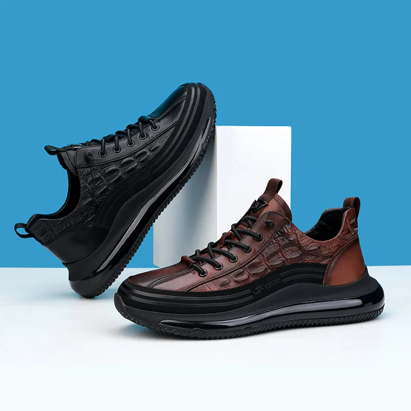 Top-Grain Leather Handmade Shoes – Air-Cushion Sole, Breathable & Lightweight for All-Day Comfort