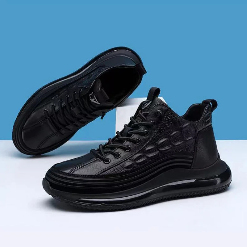 Top-Grain Leather Handmade Shoes – Air-Cushion Sole, Breathable & Lightweight for All-Day Comfort