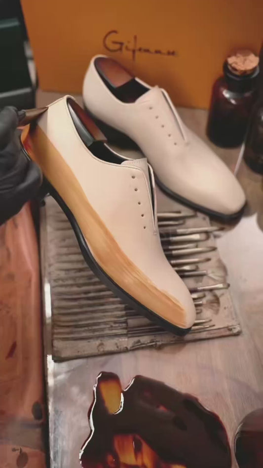 ✨ Premium Hand-Painted Full-Grain Leather Oxford Shoes ✨