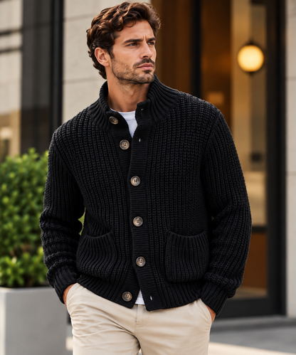Men's Premium Chunky Knit Cardigan – Timeless Style, Everyday Comfort