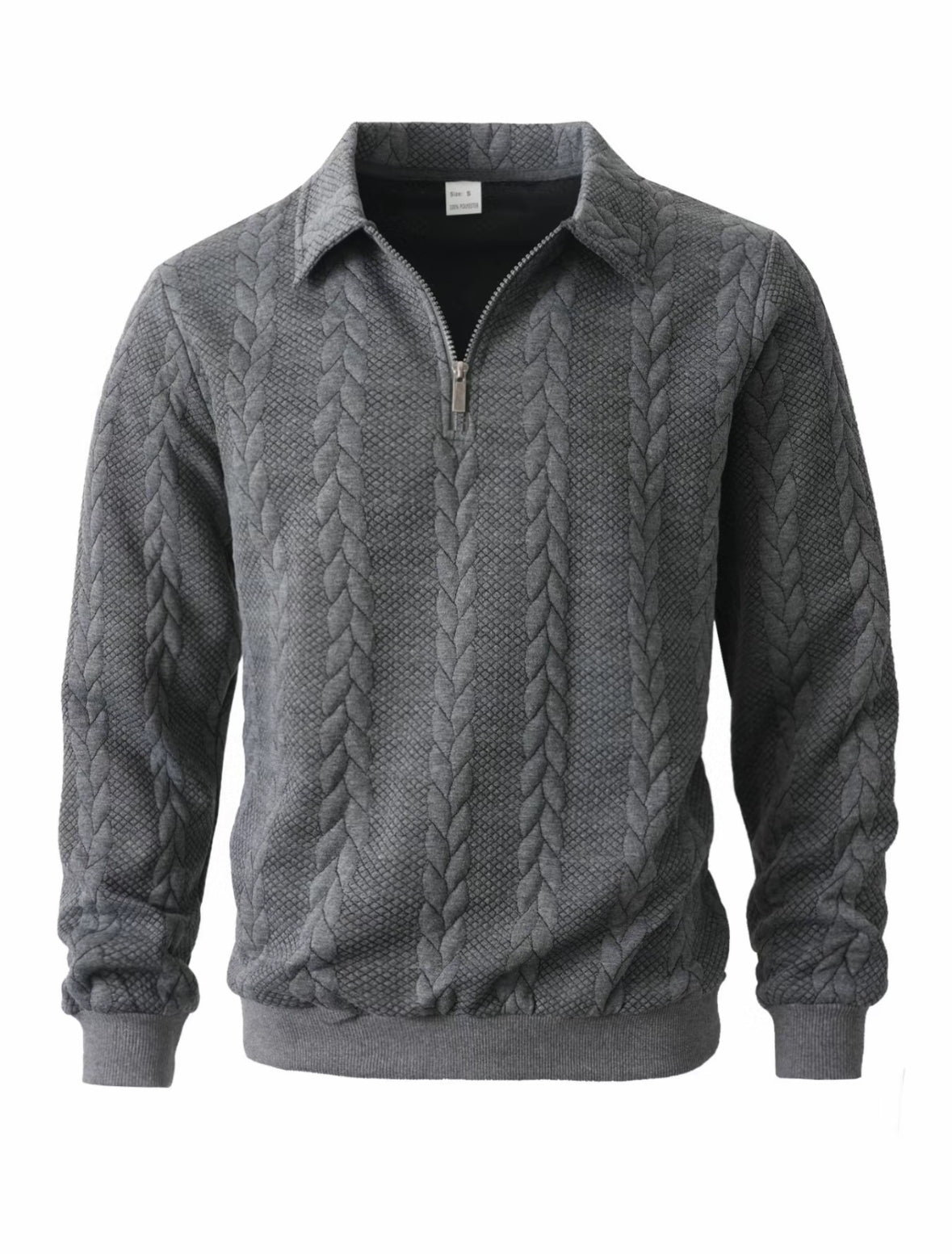 🔥 Men’s Handcrafted 1/4 Zip Cable‑Knit Sweater