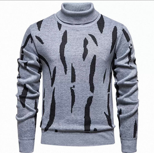 Men’s Modern Abstract Turtleneck Sweater