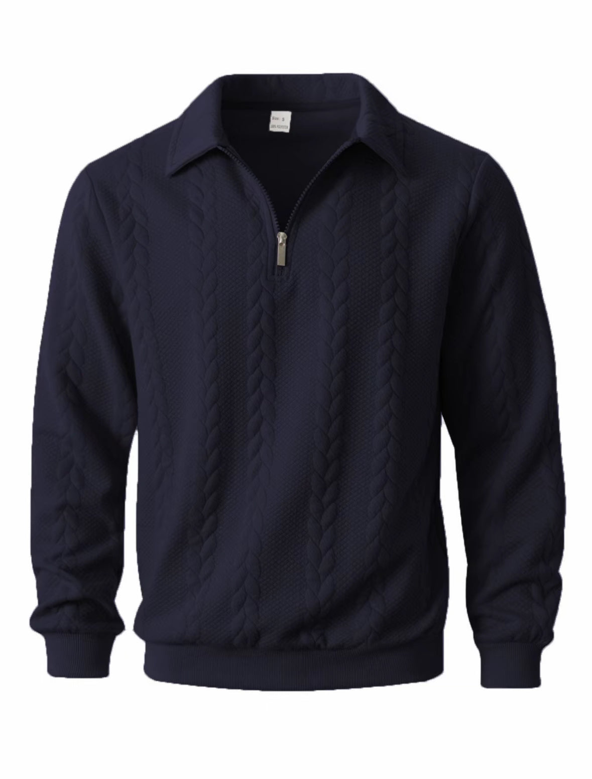 🔥 Men’s Handcrafted 1/4 Zip Cable‑Knit Sweater