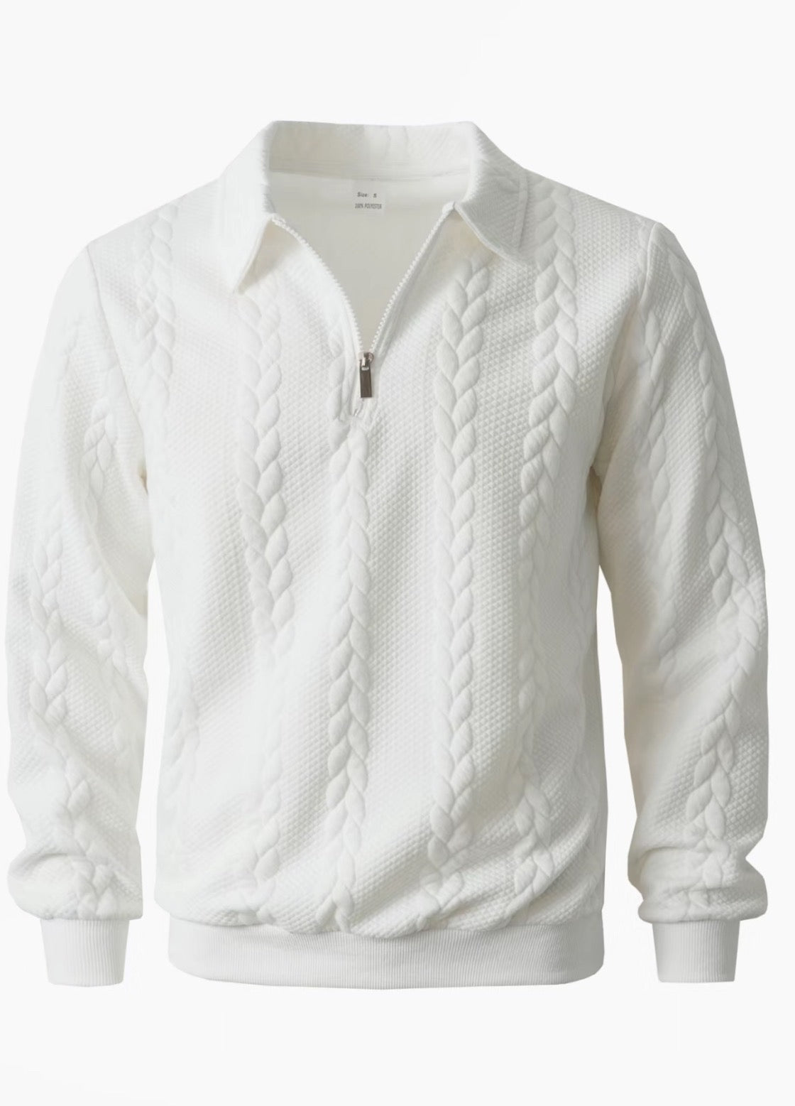 🔥 Men’s Handcrafted 1/4 Zip Cable‑Knit Sweater