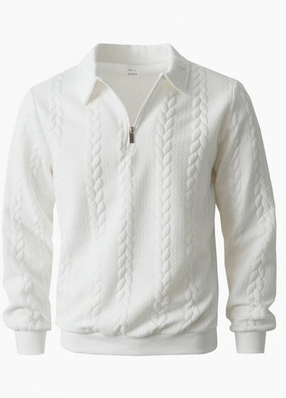 🔥 Men’s Handcrafted 1/4 Zip Cable‑Knit Sweater