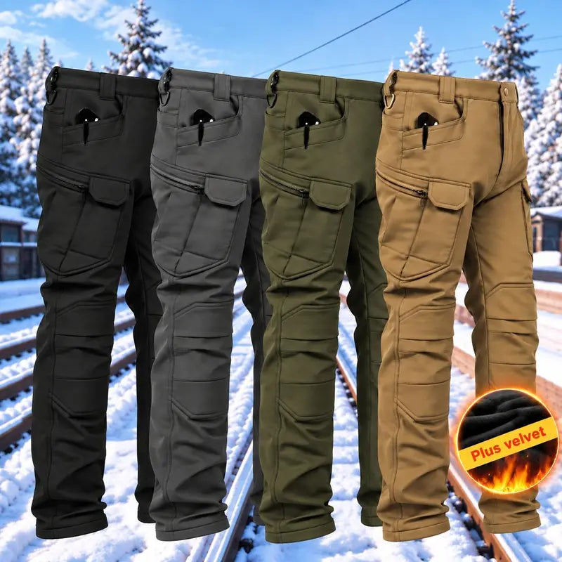 Men's Winter Fleece-Lined Tactical Cargo Pants – Warm, Rugged & Built for Everyday Adventure