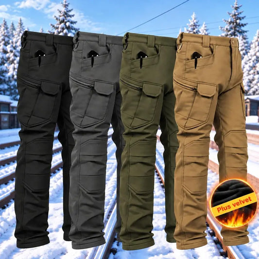 Men's Winter Fleece-Lined Tactical Cargo Pants – Warm, Rugged & Built for Everyday Adventure