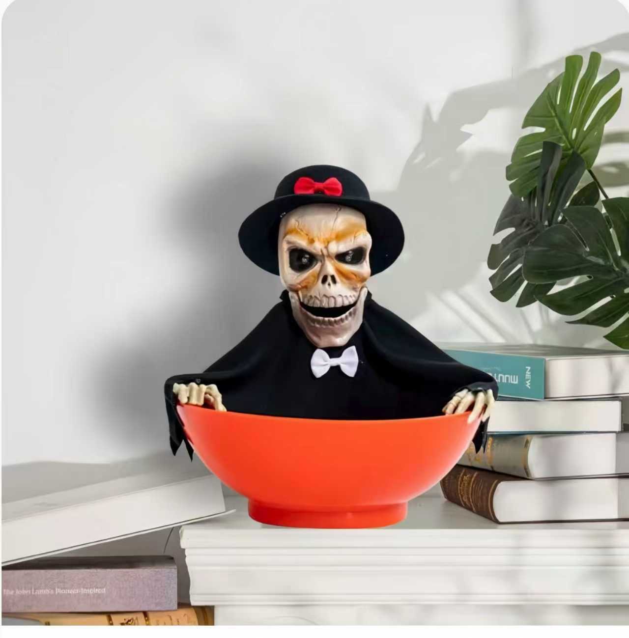 Halloween Haunted Skull Candy Bowl – Walks, Talks & Spooks Your Guests!