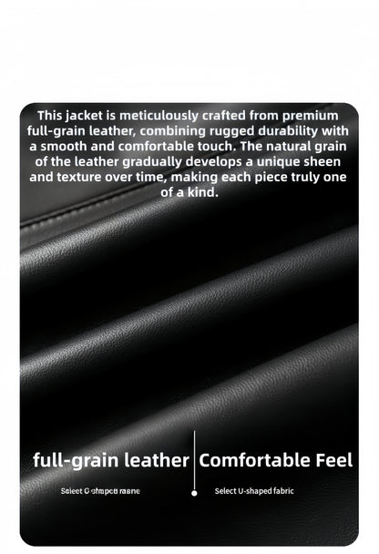 Premium Full-Grain Leather Jacket – Classic Style for Modern Gentlemen