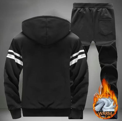 AURION™ Men’s Fleece-Lined 2-Piece Tracksuit Set – Luxury Warmth & Tailored Comfort