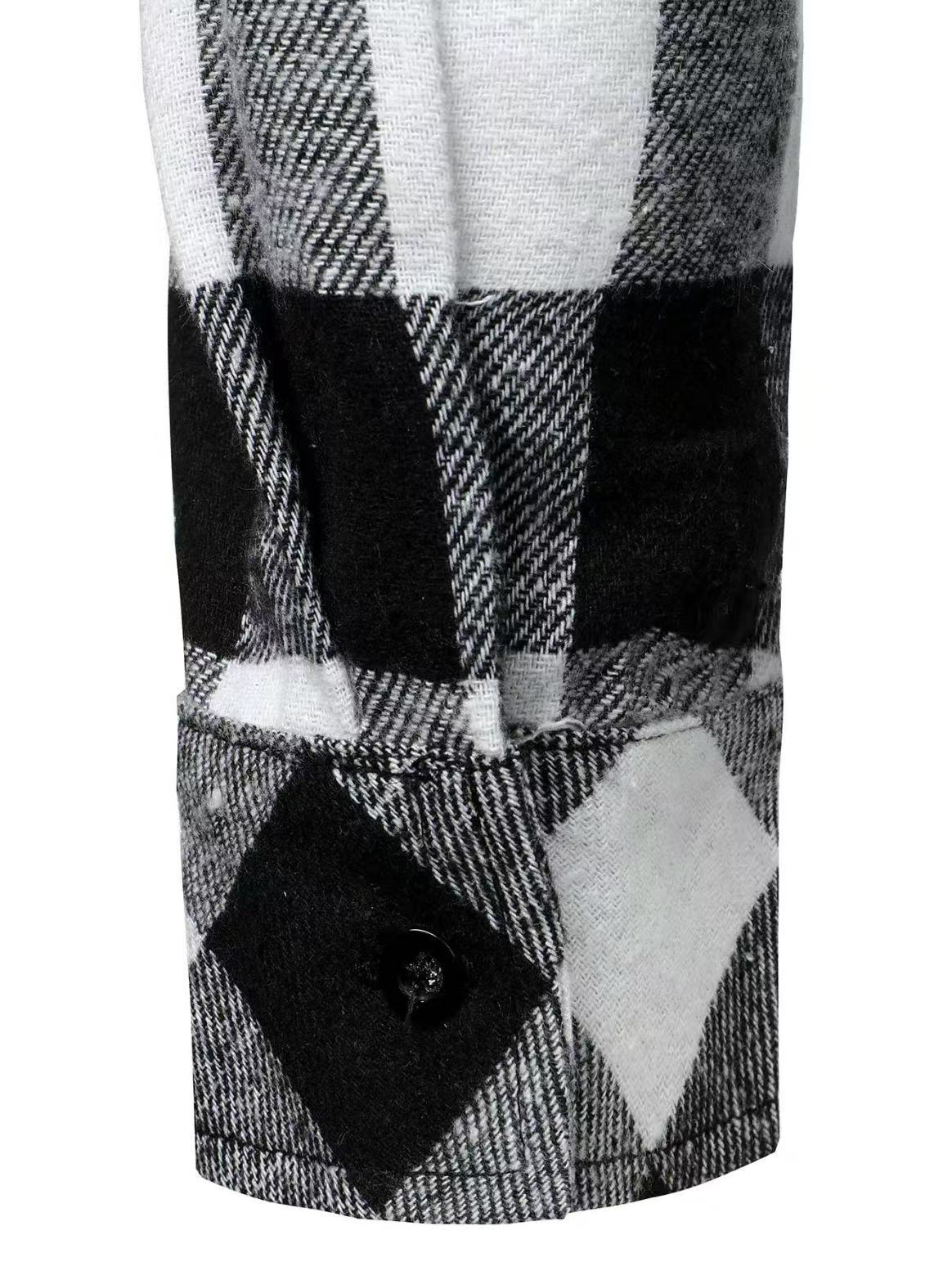 AURION™ Men’s Plaid Patchwork Long-Sleeve Shirt – Bold, Modern & Effortlessly Cool