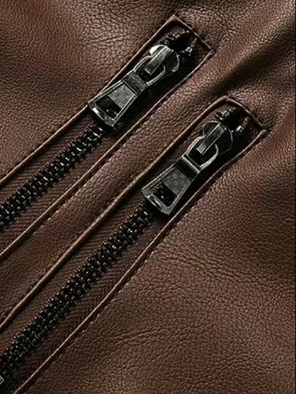 AURION™ Men’s Hooded Leather Jacket – Rugged Warmth Meets Urban Edge