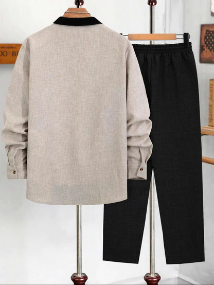 ⭐ AURION™ Men’s Premium Casual Two-Piece Set – Modern, Clean & Effortlessly Stylish