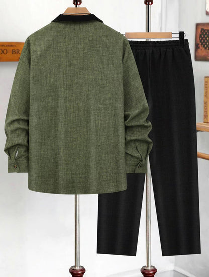 ⭐ AURION™ Men’s Premium Casual Two-Piece Set – Modern, Clean & Effortlessly Stylish