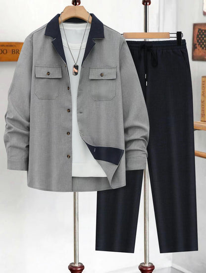 ⭐ AURION™ Men’s Premium Casual Two-Piece Set – Modern, Clean & Effortlessly Stylish