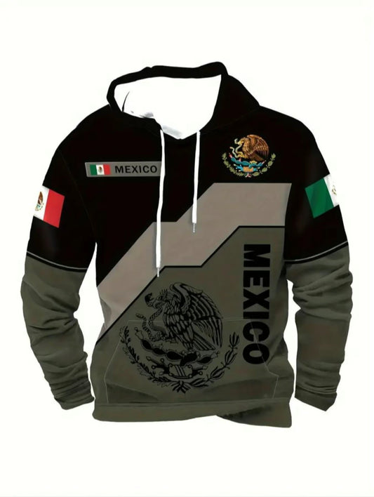 Men’s Mexico Flag Hoodie – Street Style Mexican Pride Pullover