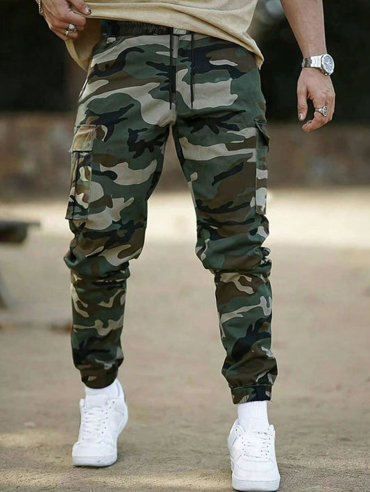 Men’s Tactical Stretch Camo Joggers – Slim Fit Cargo Pants