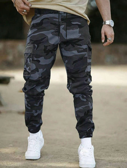 Men’s Tactical Stretch Camo Joggers – Slim Fit Cargo Pants