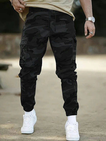 Men’s Tactical Stretch Camo Joggers – Slim Fit Cargo Pants