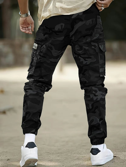 Men’s Tactical Stretch Camo Joggers – Slim Fit Cargo Pants