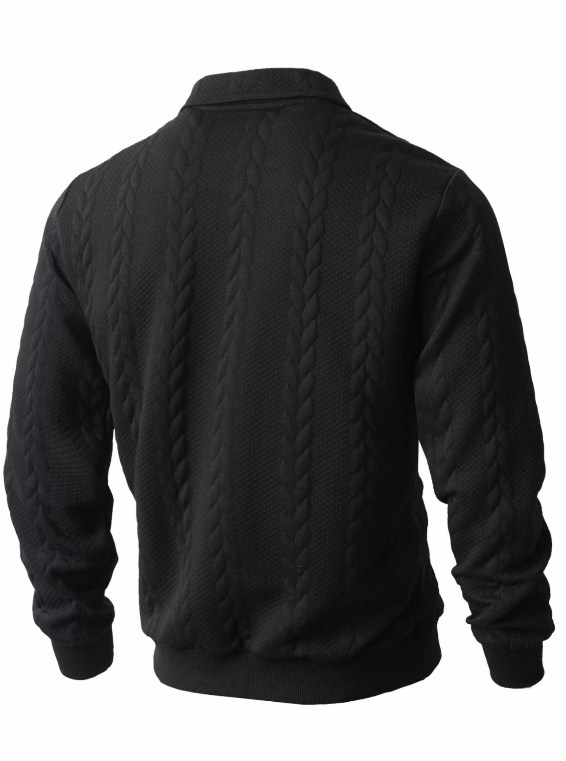 🔥 Men’s Handcrafted 1/4 Zip Cable‑Knit Sweater