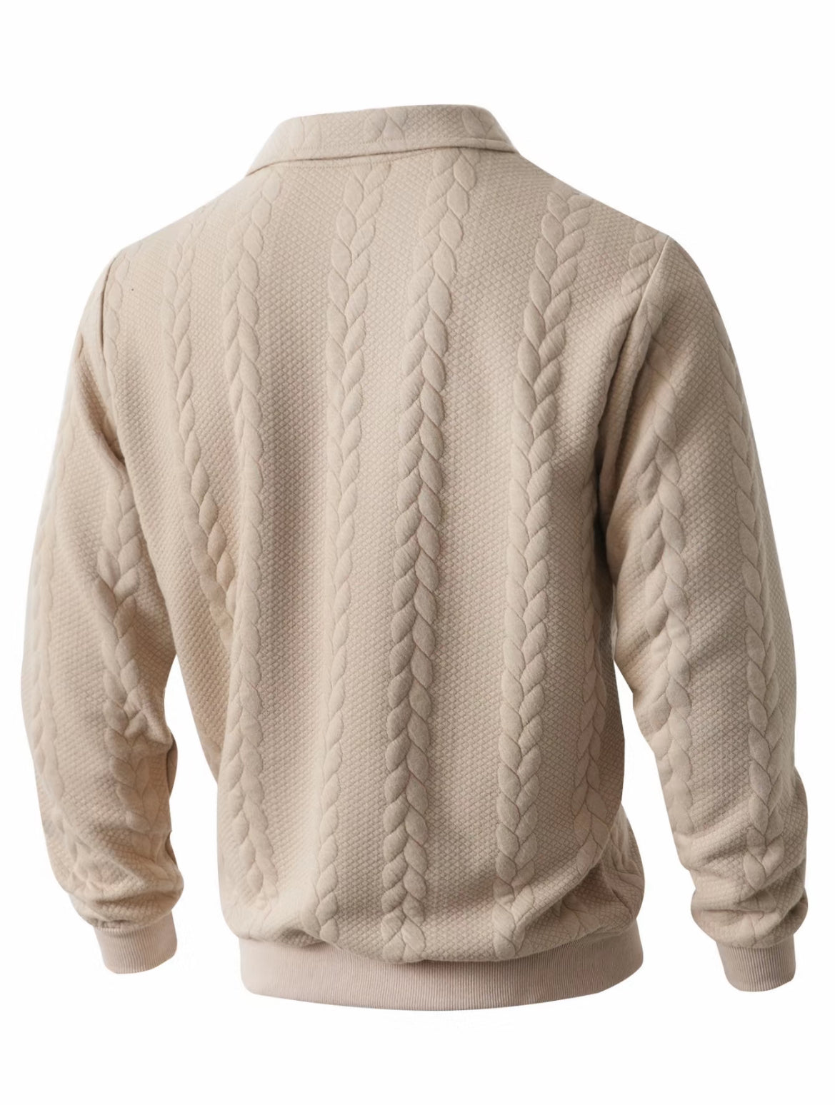 🔥 Men’s Handcrafted 1/4 Zip Cable‑Knit Sweater