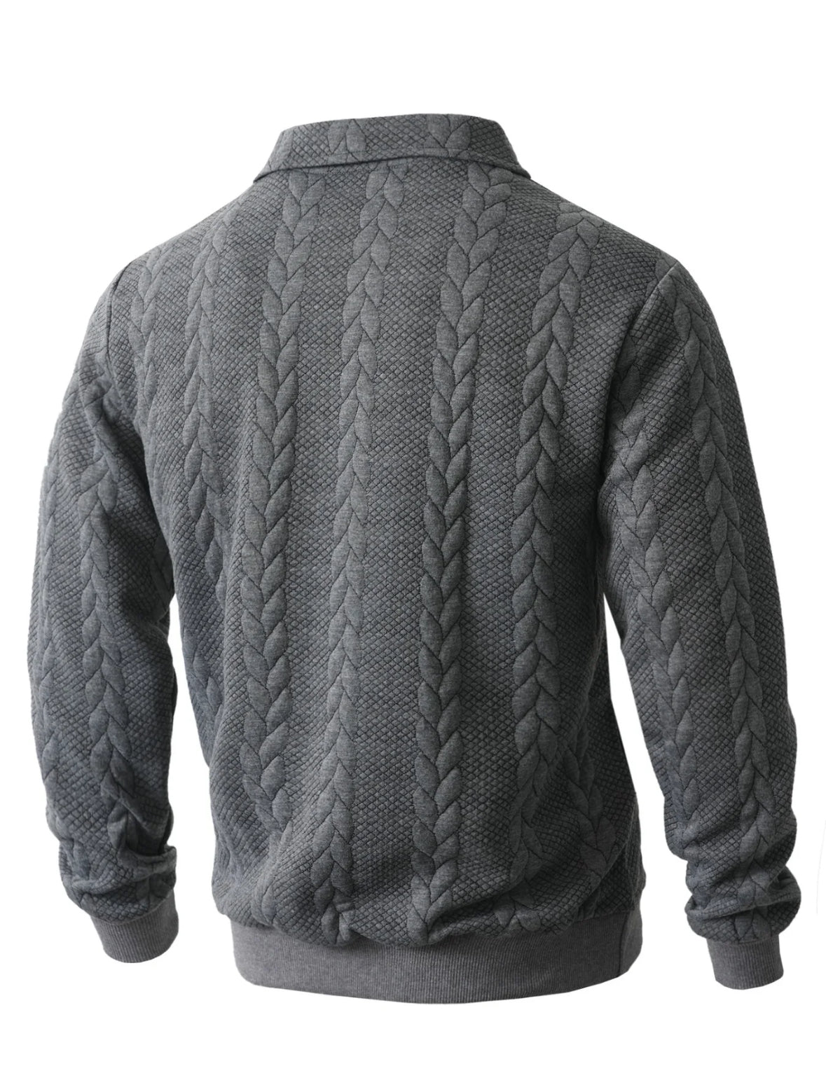 🔥 Men’s Handcrafted 1/4 Zip Cable‑Knit Sweater