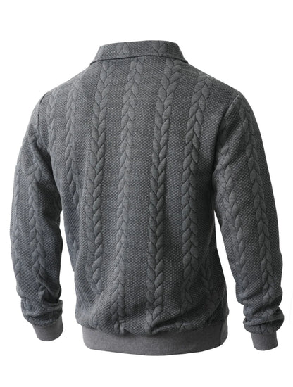 🔥 Men’s Handcrafted 1/4 Zip Cable‑Knit Sweater