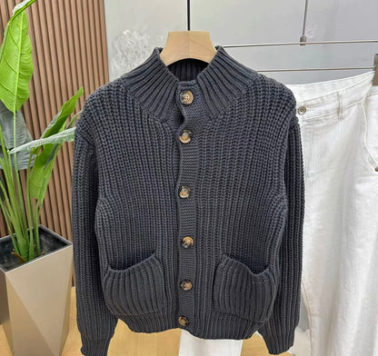 Men's Premium Chunky Knit Cardigan – Timeless Style, Everyday Comfort
