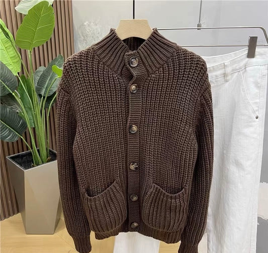 Men's Premium Chunky Knit Cardigan – Timeless Style, Everyday Comfort