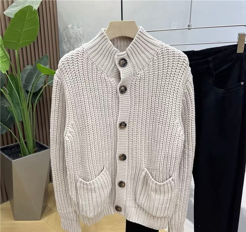 Men's Premium Chunky Knit Cardigan – Timeless Style, Everyday Comfort