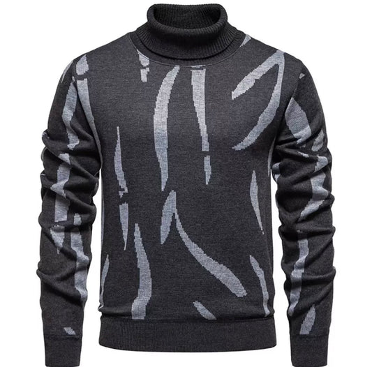 Men’s Modern Abstract Turtleneck Sweater