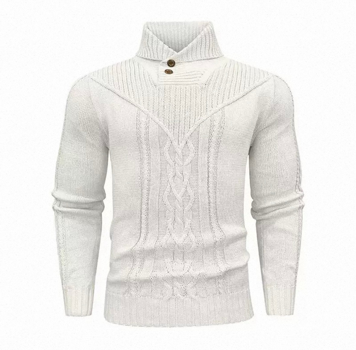 Men’s Heritage Button-Neck Cable Knit Sweater