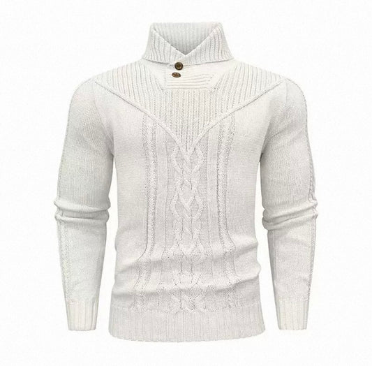 Men’s Heritage Button-Neck Cable Knit Sweater