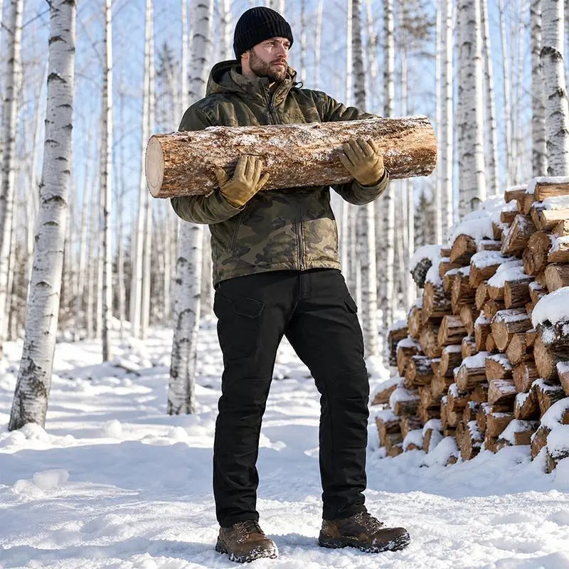 Men's Winter Fleece-Lined Tactical Cargo Pants – Warm, Rugged & Built for Everyday Adventure