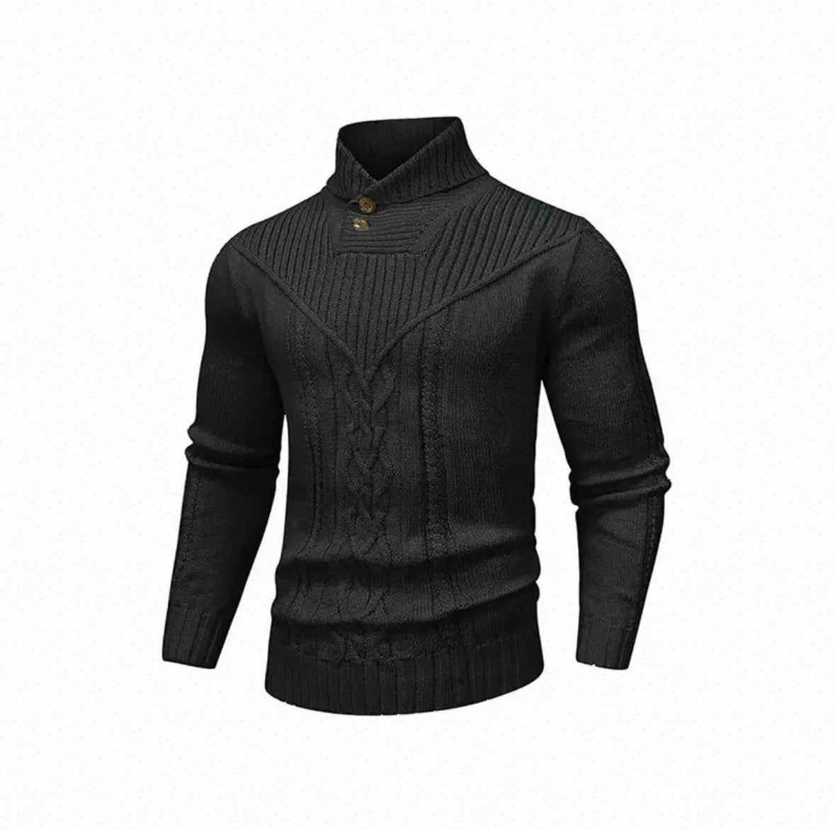 Men’s Heritage Button-Neck Cable Knit Sweater